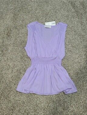 Jon & Anna Womens Large Empire Waist Smocked Blouse Top Business Romantic Fairy